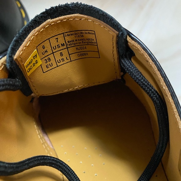 Dr. Martens Black Oxfords with Yellow Stitching - Picture 6 of 8